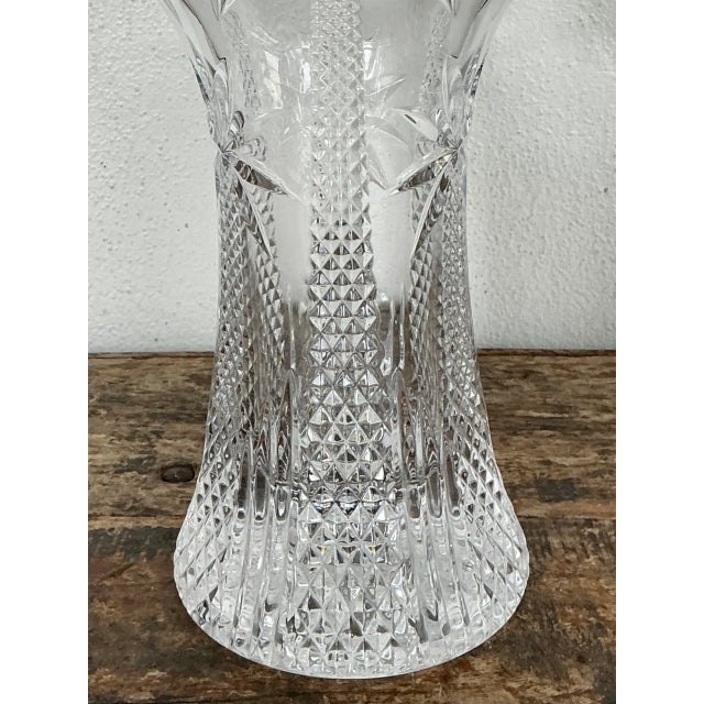 Vintage Palm Tree Crystal Vase For Sale - Image 9 of 12