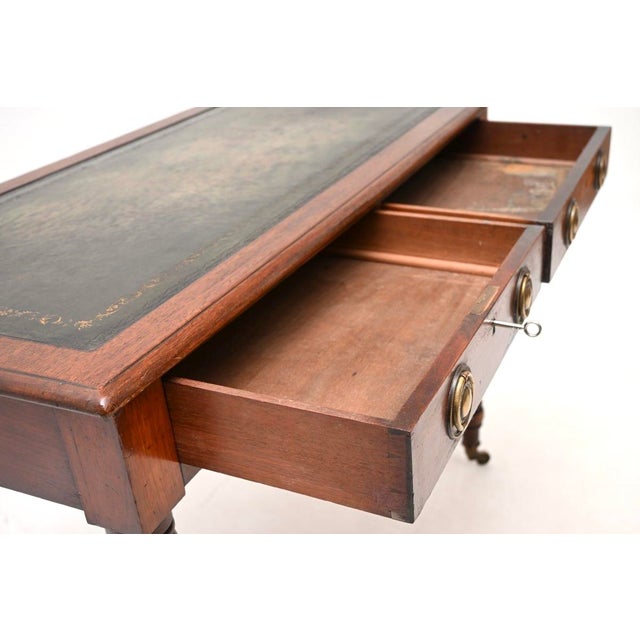 Antique Georgian Leather Top Writing Table, 1820s For Sale - Image 11 of 12