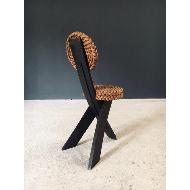 Mediterranean Tripod Side Chairs from Audoux Minet, France, 1950s, Set of 2 For Sale - Image 14 of 18