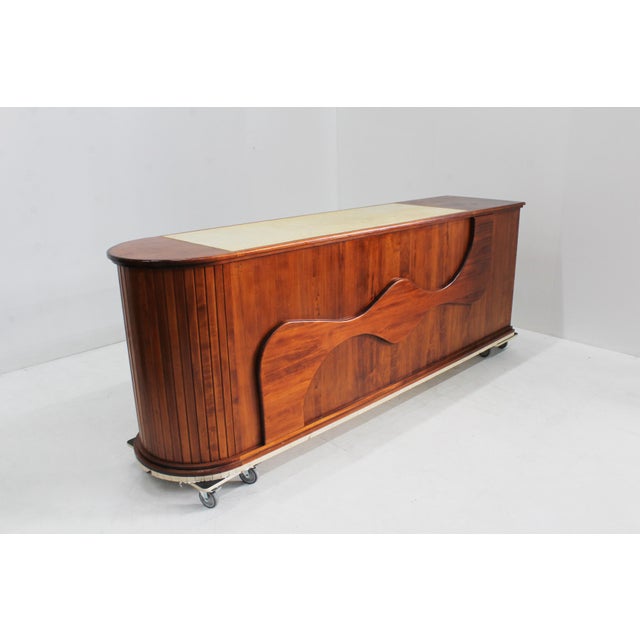 Vintage Shop Counter Sideboard in Marble and Wood, Italy, 1970s For Sale - Image 9 of 12