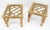 Pair Thick Bamboo Glass Top Rectangle Glass Top End Side Lamp Tables MINT