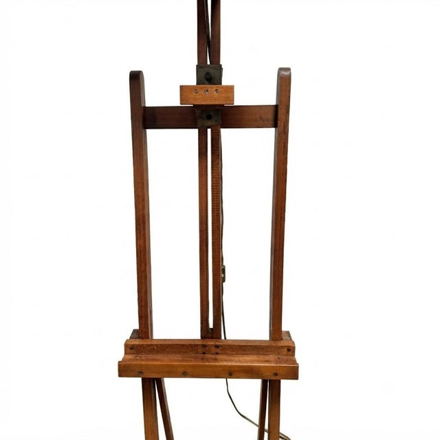 Wood Mid-20th Century Wooden Artists Studio Easel with Integrated Lamp, 1950s For Sale - Image 7 of 18