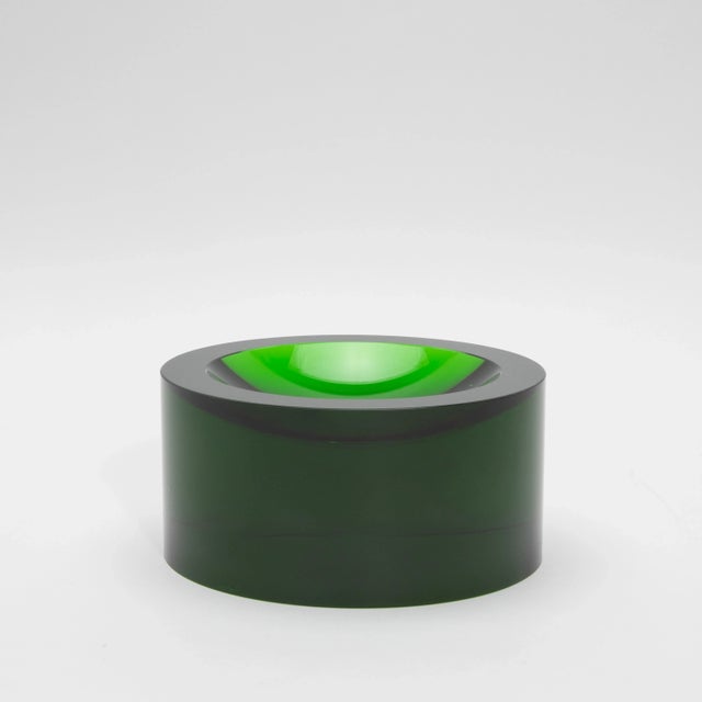 2020s Crystal Green Convex Bowl by Ka Glass For Sale - Image 5 of 6