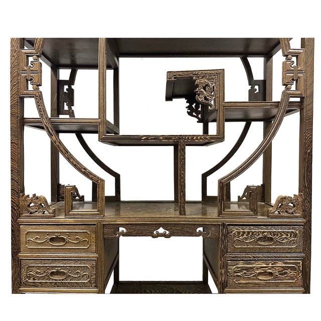 1960s Vintage Chinese Traditional Curio Display Shelf/Multi-Treasure Cabinet For Sale - Image 5 of 15