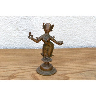 19th Century Ritual Bronze Miniature Apsara For Sale