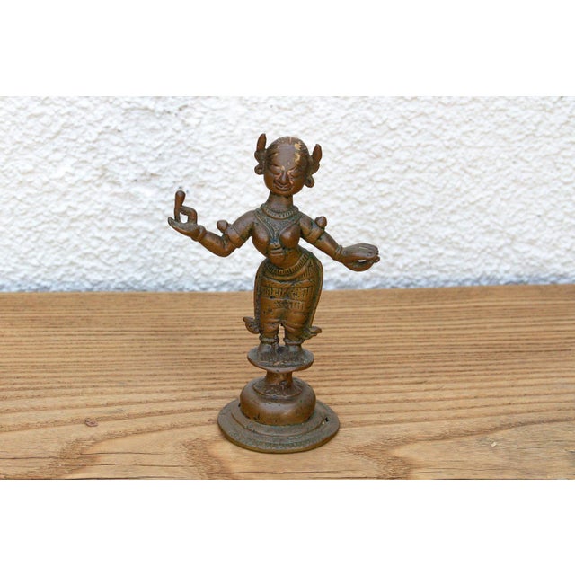 19th Century Ritual Bronze Miniature Apsara For Sale