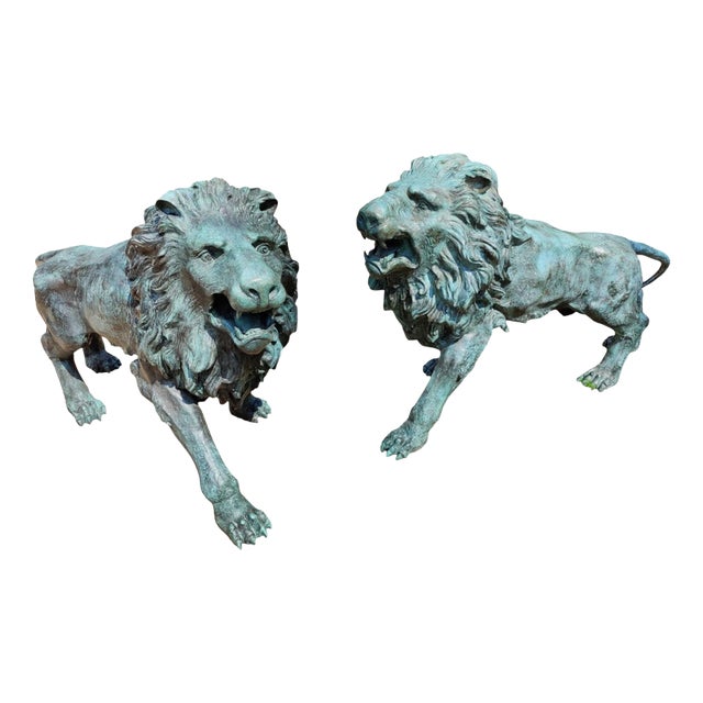 Unknown, Venetian Lions, Late 19th Century, Bronze, Set of 2 For Sale