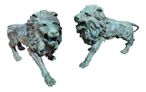 Unknown, Venetian Lions, Late 19th Century, Bronze, Set of 2
