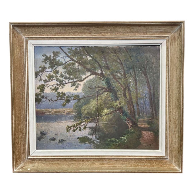 Auguste Louis Denis Penguern, Countryside Landscape, Oil on Canvas, Framed For Sale