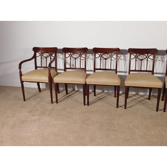 Antique Circa 1920s-30s Set of 6 Sheraton Charak Furniture Dining Chairs For Sale - Image 16 of 18