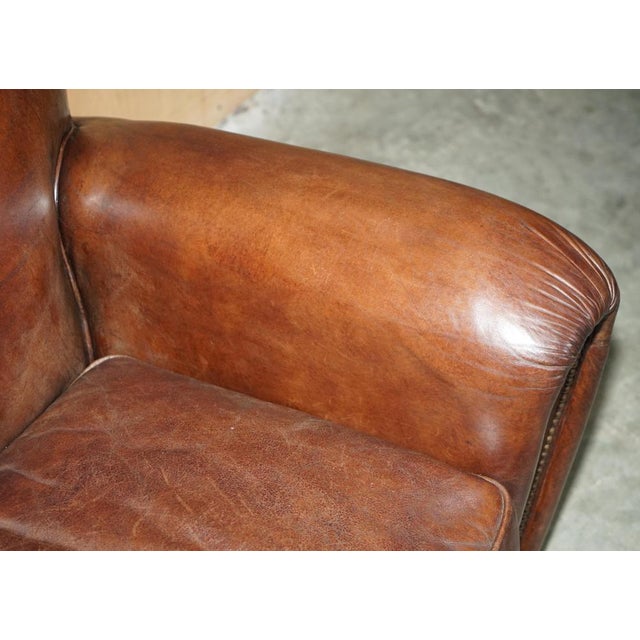 Brown Vintage Chesterfield Sofa in Brown Leather from Halo For Sale - Image 8 of 17