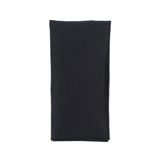 Black Linen Napkins, Set of 4 For Sale - Image 4 of 9