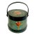 1950s Vintage Gustavian Rustic European Farmhouse Tole Hand Painted Wooden Sap Bucket For Sale