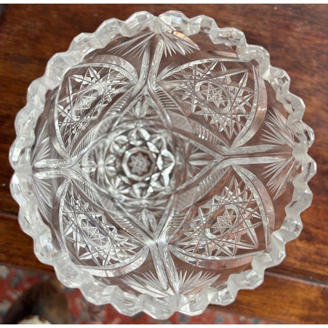 American Antique American Brilliant Cut Glass Vase For Sale - Image 3 of 9