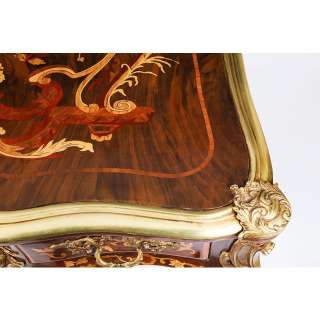 Vintage French Ormolu Mounted Marquetry Desk, 20th Century For Sale - Image 12 of 18