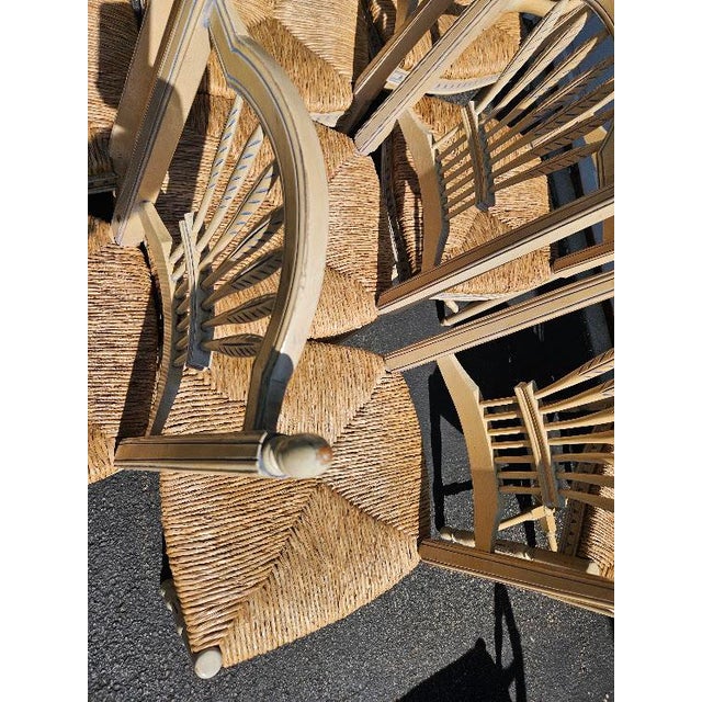 Vintage French Wheat-Sheaf Dining Chairs With Rush Seats - Set of 10 For Sale - Image 18 of 18