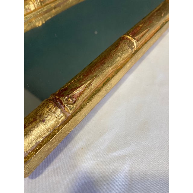 Vintage Italian Giltwood Bamboo Wall Mirror Florentia For Sale - Image 9 of 13