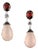 Ajd Romantic Rose Quartz and Garnet in Sterling Silver Earrings, A Pair For Sale