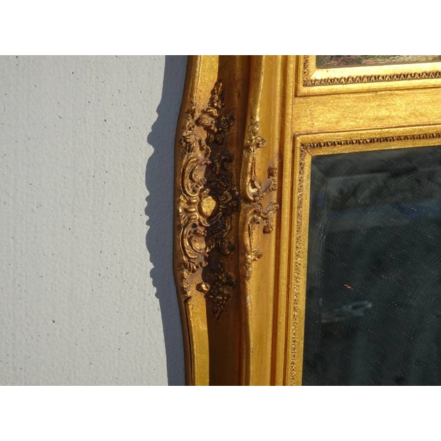 Vintage French Rococo Gold Wall Mirror Trumeau Picture Horse Signed G Wright For Sale - Image 11 of 13