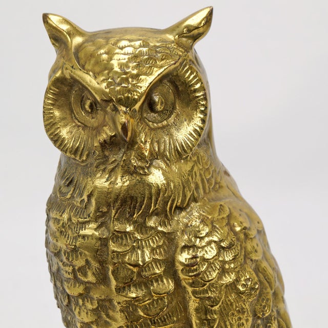 Mid 20th Century Single Mid Century Cast Brass Owl Bookend Pm Craftsman For Sale - Image 5 of 9
