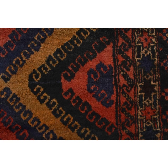 Baloch Rug 5' X 10'4'' Red Wool Vintage Hand-Knotted Oriental Carpet For Sale - Image 10 of 15