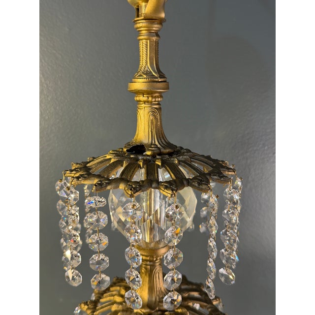 1968 Loevsky & Loevsky Hollywood Regency Vintage Crystal Table Lamps With New Shades — A Pair For Sale - Image 13 of 18