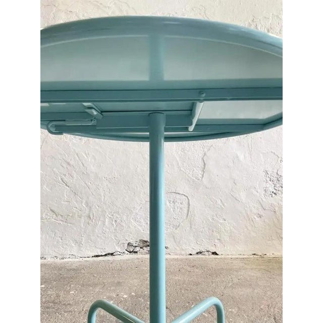 Blue Bauhaus Garden Table by Max Ernst Haefeli for Embru, Switzerland, 1940s For Sale - Image 8 of 11