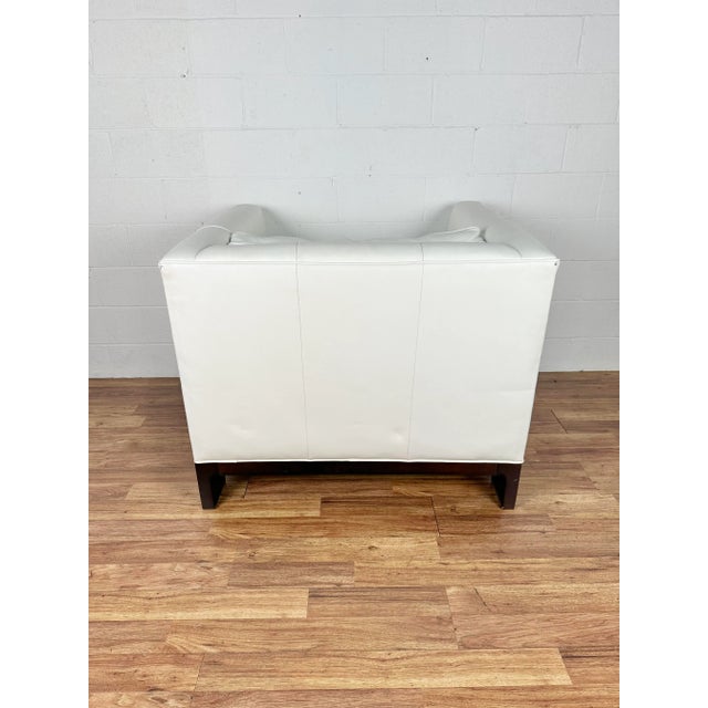 Century Furniture Kelly Hoppen for Century Furniture White Leather Club Chair For Sale - Image 4 of 12
