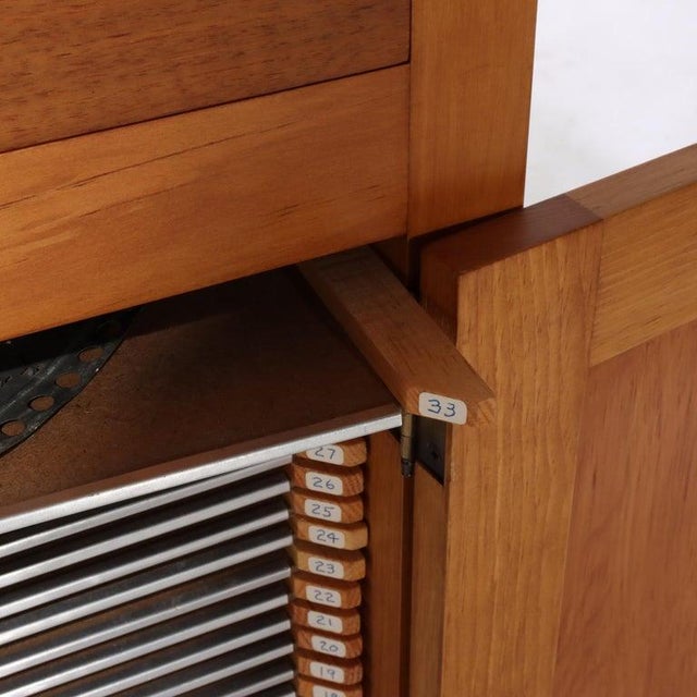 Brown Antique Regional Mahogany Music Box Disk Cabinet With One Disk Circa 1920 For Sale - Image 8 of 9