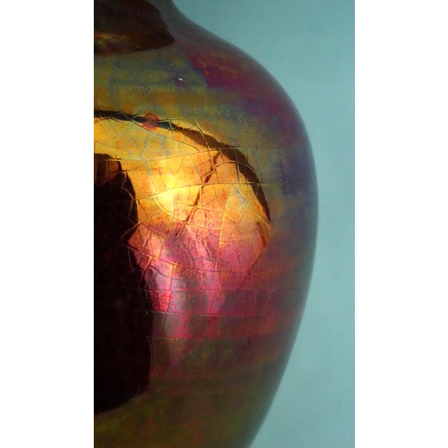 Vintage Ceramic Vase with Gold Metallic Enamel by Bottega Gatti, 1970s For Sale - Image 13 of 18