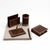 Vintage brown leather desk accessory set, 4 pieces. Includes a pen/pencil holder cup, letter holder, notepad holder with...