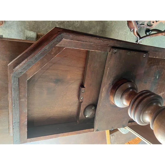 19th Century Antique. American Federal Style Flame Mahogany Game or Console Table. For Sale - Image 12 of 12