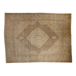 Antique Fine Distressed Tabriz Carpet - 10'2" x 13'4" For Sale