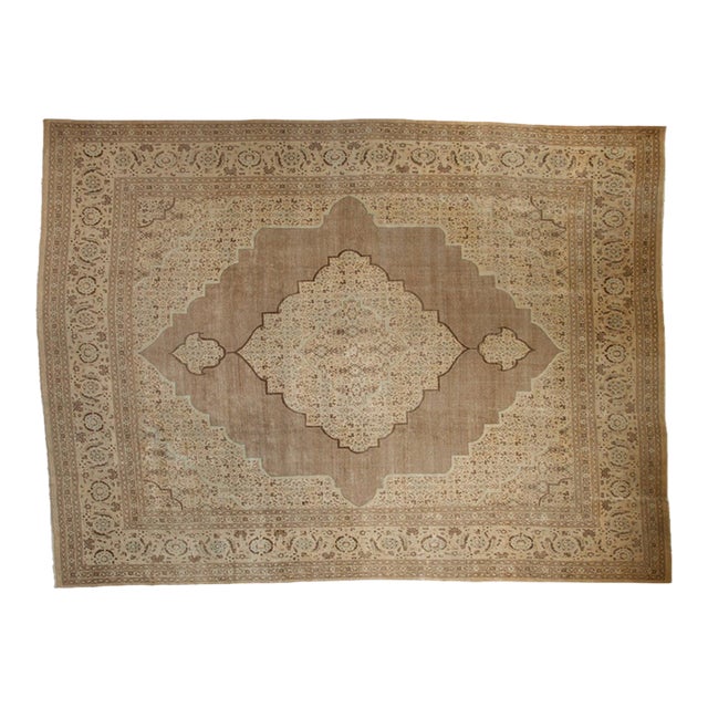 Antique Fine Distressed Tabriz Carpet - 10'2" x 13'4" For Sale