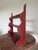 1950s Primitive Folk Art Sculptural Wall Shelf in Red Paint For Sale - Image 5 of 18