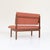 Vintage Lounge Bench in Wood and Brick Red Fabric, 1970s For Sale - Image 4 of 8
