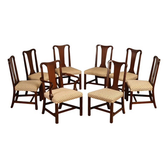 Kittinger Colonial Williamsburg Adaptation Set Of Eight Mahogany Dining Chairs For Sale