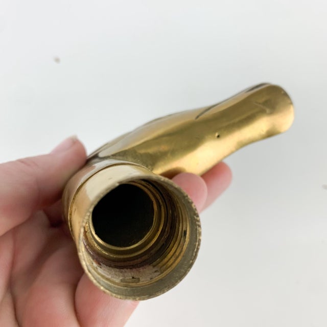 Mid 20th Century Vintage Horse Head Walking Stick Cane Handle Figural Brass Animal Sculptural For Sale - Image 5 of 6