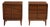 American of Martinsville Mid Century Walnut Nightstands Brass Accent Restored - A Pair For Sale