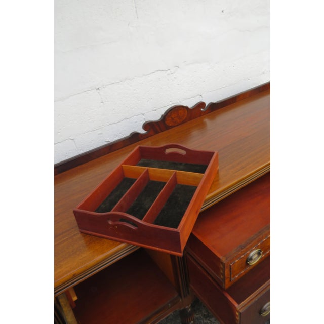 Early 20th Century J B Van Sciver Early 1900s Carved Long Sideboard Buffet Credenza Bathroom Vanity For Sale - Image 5 of 12