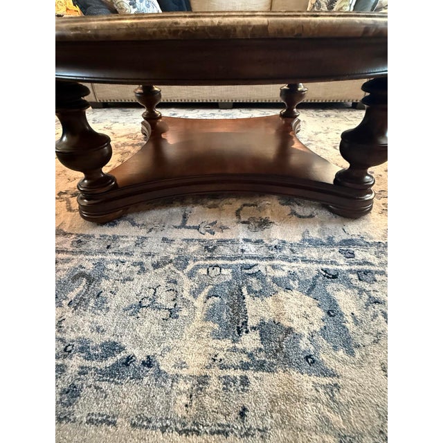 Thomasville Hills of Tuscany Trebbiano Round Marble Cocktail Table A striking statement coffee table featuring a...