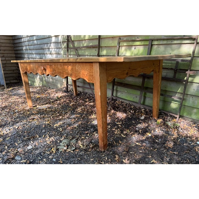 Large Farmhouse Dining Table in Pine, 1955 For Sale - Image 9 of 12