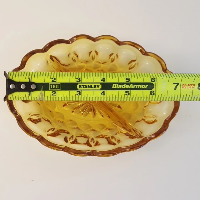 1970 Anchor Hocking Amber Glass Relish Dish For Sale In Nashville - Image 6 of 9