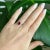Contemporary Gold and Platinum Ruby and Diamond Trilogy Ring, Size 7.75 For Sale - Image 3 of 5