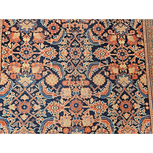 Vintage Persian Malayer Gallery Area Rug, Hand-Knotted Wool, Geometric Pattern, 5x13, Navy & Terracotta For Sale - Image 11 of 16