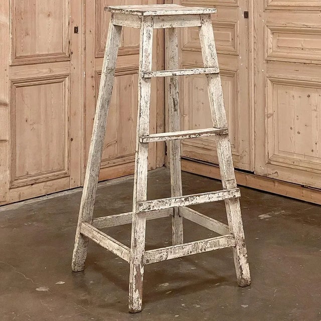 Antique Swedish Rustic Painted Sculptor's Pedestal For Sale In Dallas - Image 6 of 13