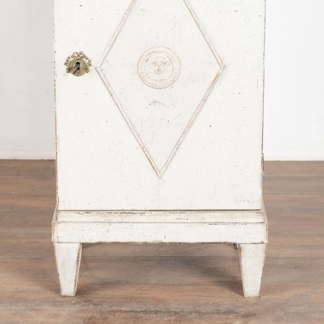 19th Century Swedish White Gustavian Narrow Cabinet For Sale - Image 9 of 12