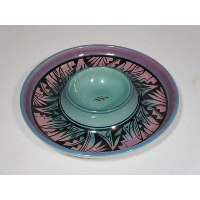 1980s 1980s Hand Crafted Navajo Ceramic Serving Dish For Sale - Image 5 of 9