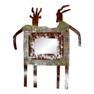 Bill & Marcia Finks Primitive Twig Signed Metal Wall Decor Folk Art "Twin Spirt” For Sale