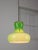 Chartreuse Large Mid-Century Italian Brass and Glass Pendant Lamp For Sale - Image 8 of 17